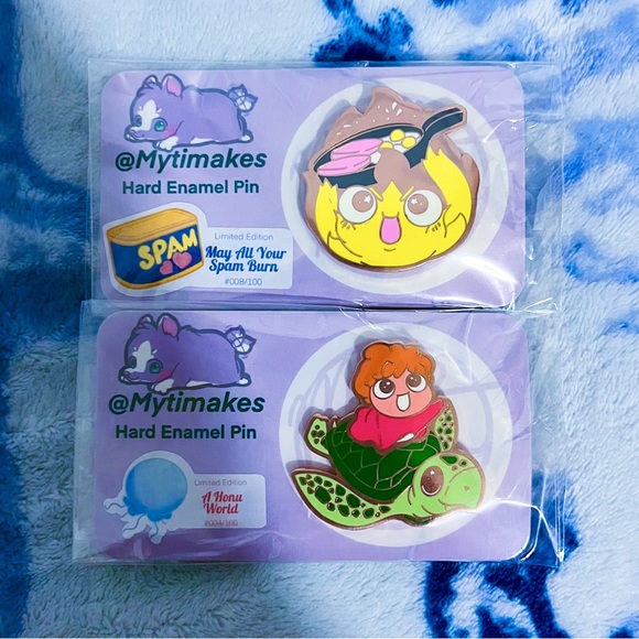 NWT 🔥🐢 Mytimakes Studio Ghibli Calcifer & Ponyo Pin Set - Picture 1 of 2